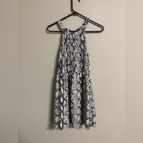 Ark & Co Snake Print Halter High Neck Keyhole Back Dress Size Medium New - Picture 1 of 7